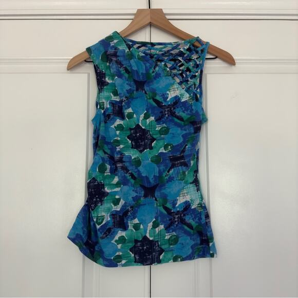 Anthropologie Vanessa Virginia Ruched Side Tank Top Sleeveless Pima Cotton Blend - Picture 2 of 8